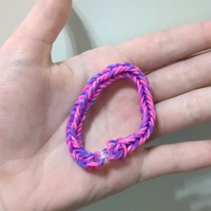 Pink and purple rainbow loom bracelet
